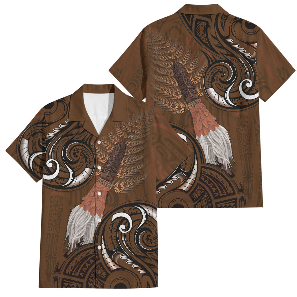 New Zealand Taiaha Family Matching Summer Maxi Dress and Hawaiian Shirt Maori Weapon Silver Fern Maori Pattern