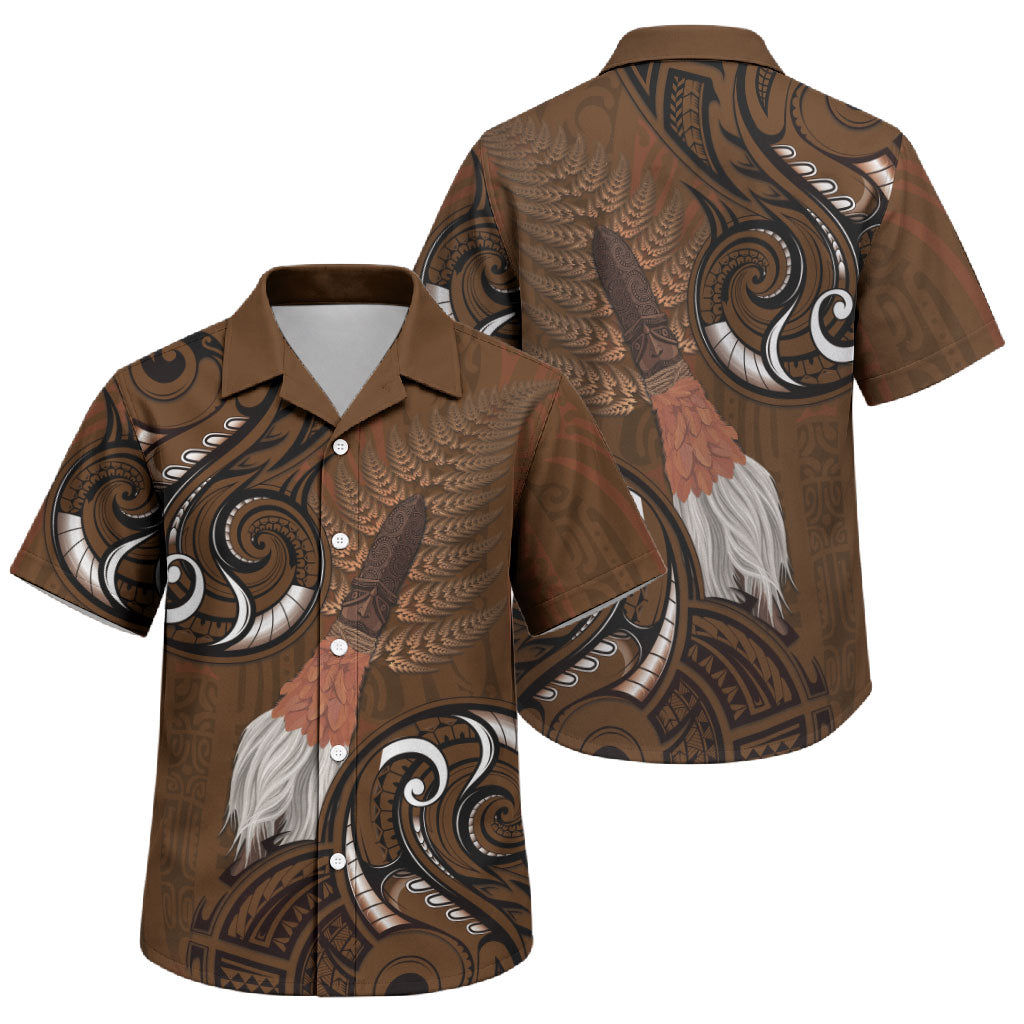 New Zealand Taiaha Family Matching Summer Maxi Dress and Hawaiian Shirt Maori Weapon Silver Fern Maori Pattern