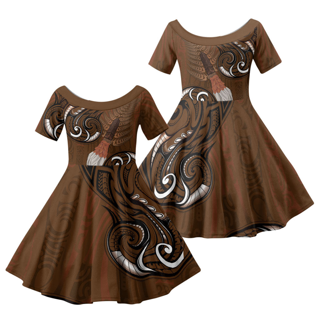 New Zealand Taiaha Family Matching Tank Maxi Dress and Hawaiian Shirt Maori Weapon Silver Fern Maori Pattern