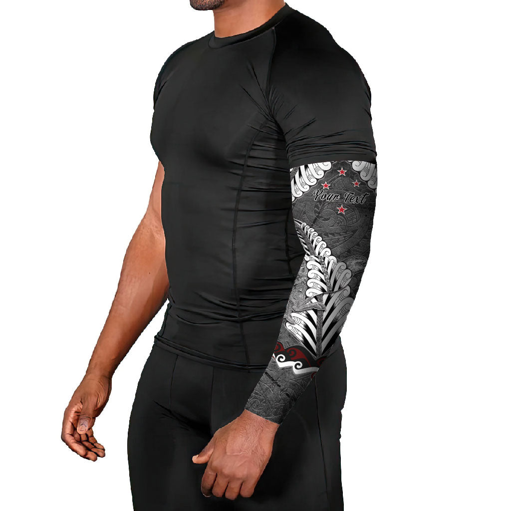 New Zealand Weka Personalised Arm Sleeves Aotearoa Hen Silver Fern Maori Pattern