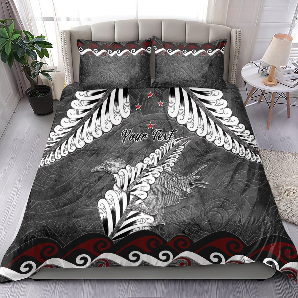 New Zealand Weka Personalised Bedding Set Aotearoa Hen Silver Fern Maori Pattern LT22 - Polynesian Pride