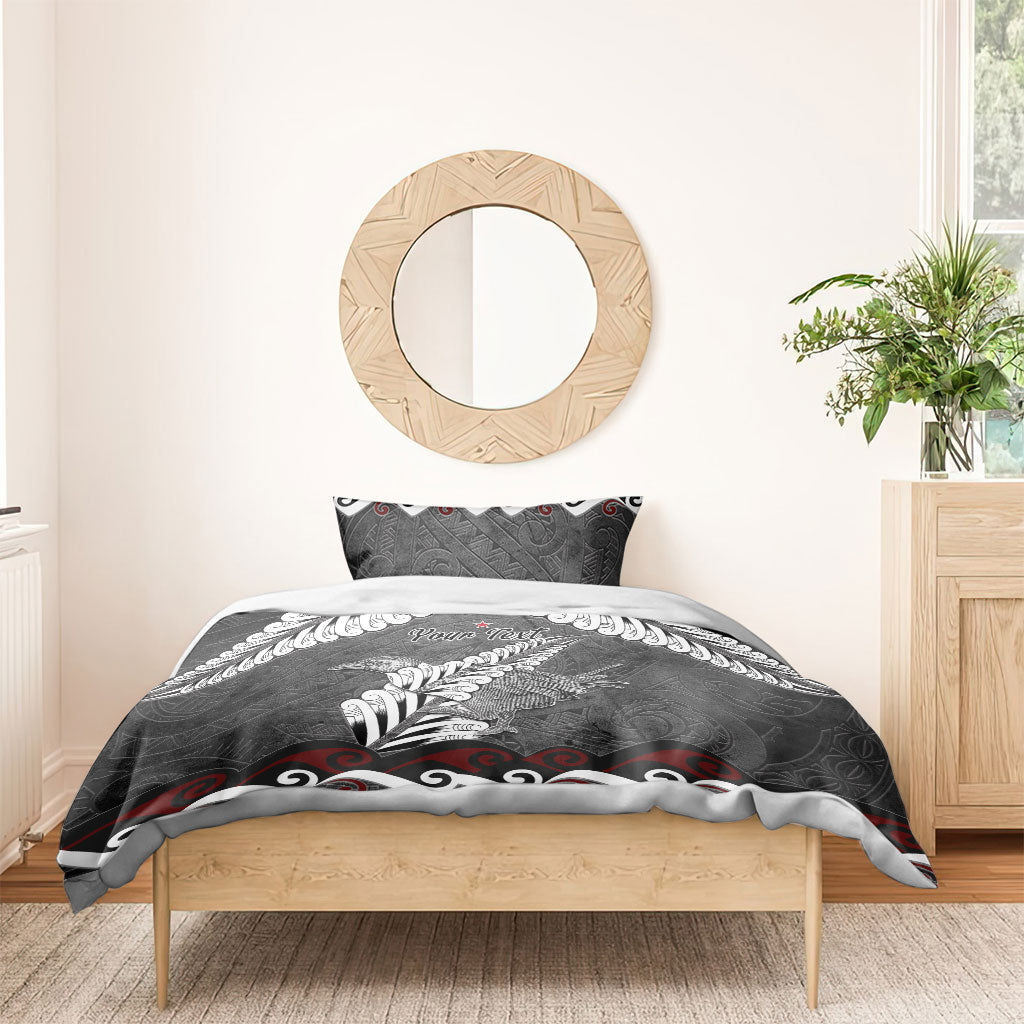 New Zealand Weka Personalised Bedding Set Aotearoa Hen Silver Fern Maori Pattern LT22 - Polynesian Pride