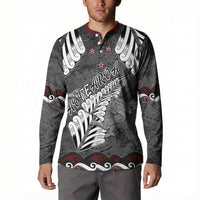 New Zealand Weka Personalised Button Sweatshirt Aotearoa Hen Silver Fern Maori Pattern