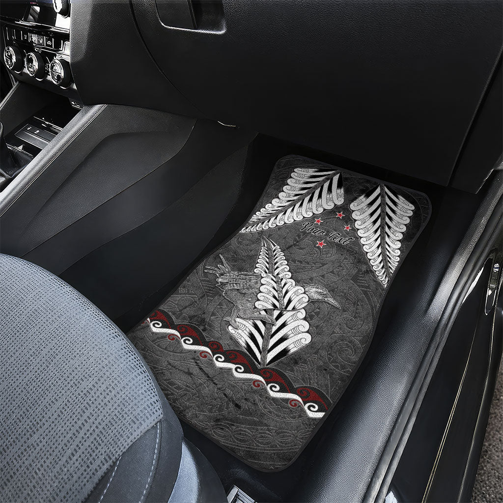 New Zealand Weka Personalised Car Mats Aotearoa Hen Silver Fern Maori Pattern