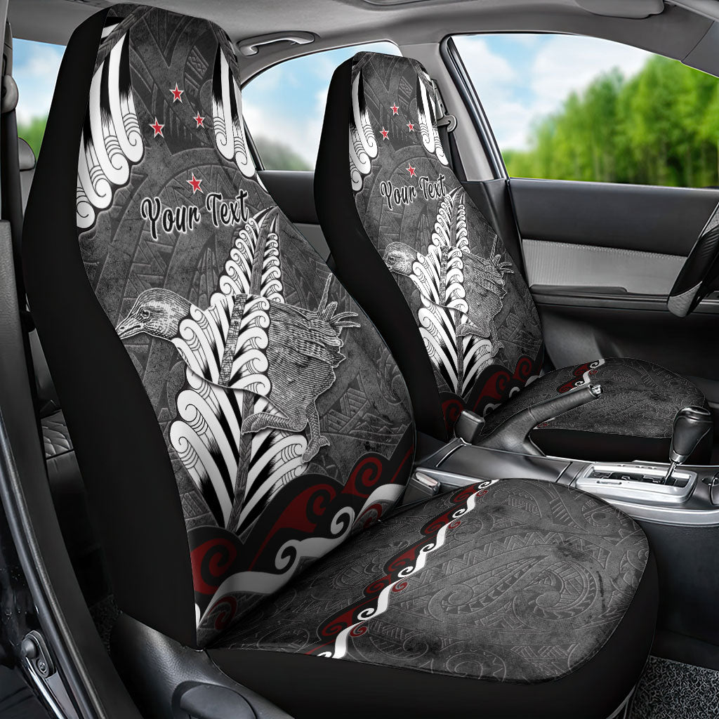 New Zealand Weka Personalised Car Seat Cover Aotearoa Hen Silver Fern Maori Pattern LT22 - Polynesian Pride