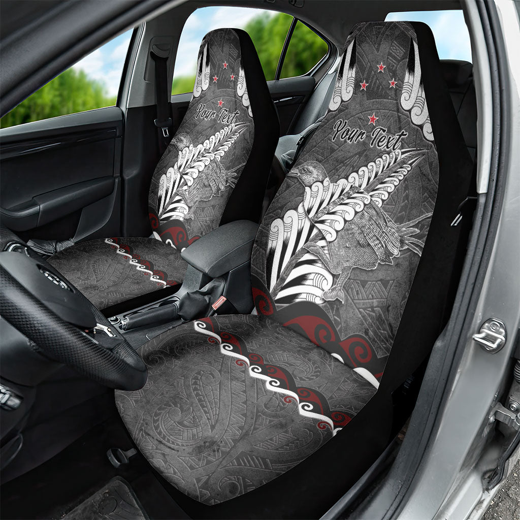 New Zealand Weka Personalised Car Seat Cover Aotearoa Hen Silver Fern Maori Pattern LT22 - Polynesian Pride