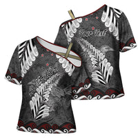 New Zealand Weka Personalised Cross Shoulder Shirt Aotearoa Hen Silver Fern Maori Pattern LT22 - Polynesian Pride