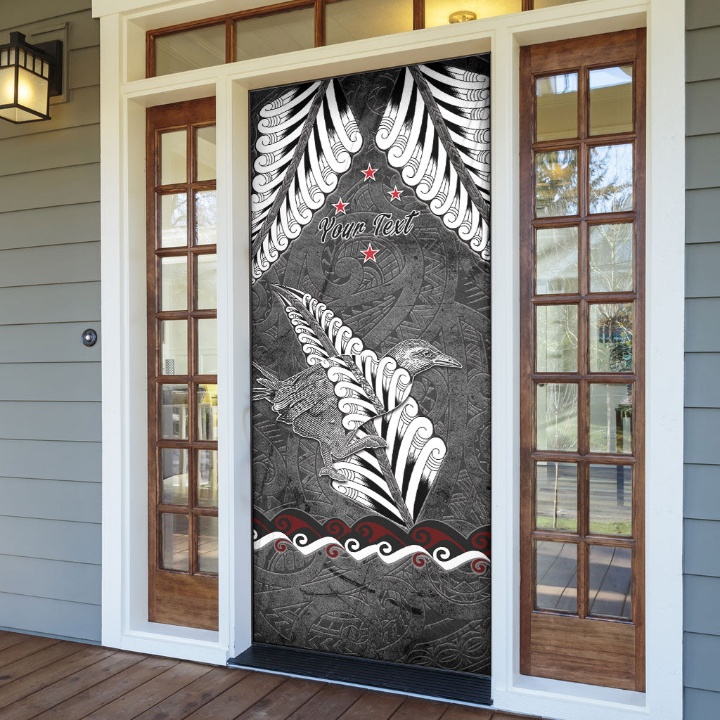 New Zealand Weka Personalised Door Cover Aotearoa Hen Silver Fern Maori Pattern LT22 - Polynesian Pride