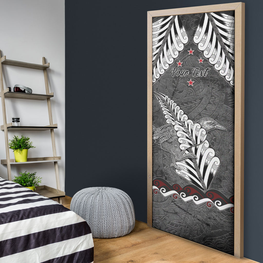 New Zealand Weka Personalised Door Cover Aotearoa Hen Silver Fern Maori Pattern LT22 - Polynesian Pride