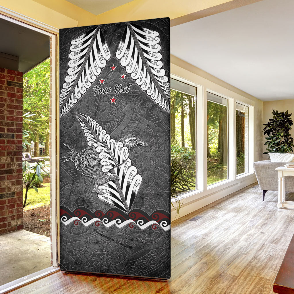 New Zealand Weka Personalised Door Cover Aotearoa Hen Silver Fern Maori Pattern LT22 - Polynesian Pride
