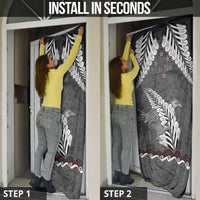 New Zealand Weka Personalised Door Cover Aotearoa Hen Silver Fern Maori Pattern LT22 - Polynesian Pride