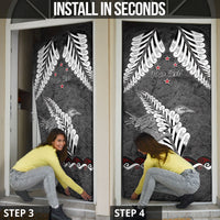 New Zealand Weka Personalised Door Cover Aotearoa Hen Silver Fern Maori Pattern LT22 - Polynesian Pride