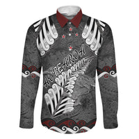 New Zealand Weka Personalised Family Matching Off The Shoulder Long Sleeve Dress and Hawaiian Shirt Aotearoa Hen Silver Fern Maori Pattern
