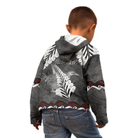 New Zealand Weka Personalised Kid Hoodie Aotearoa Hen Silver Fern Maori Pattern