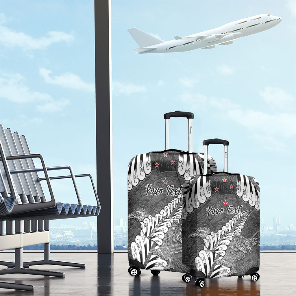 New Zealand Weka Personalised Luggage Cover Aotearoa Hen Silver Fern Maori Pattern LT22 - Polynesian Pride
