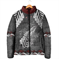 New Zealand Weka Personalised Padded Jacket Aotearoa Hen Silver Fern Maori Pattern LT22 - Polynesian Pride