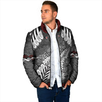 New Zealand Weka Personalised Padded Jacket Aotearoa Hen Silver Fern Maori Pattern LT22 - Polynesian Pride