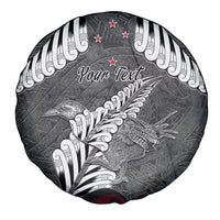 New Zealand Weka Personalised Spare Tire Cover Aotearoa Hen Silver Fern Maori Pattern