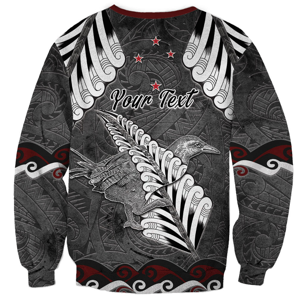 New Zealand Weka Personalised Sweatshirt Aotearoa Hen Silver Fern Maori Pattern LT22 - Polynesian Pride