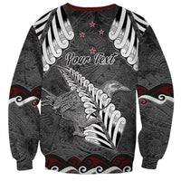 New Zealand Weka Personalised Sweatshirt Aotearoa Hen Silver Fern Maori Pattern LT22 - Polynesian Pride