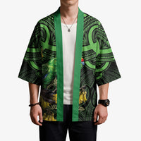 New Zealand Parakeet Bird Kimono Maori Kakariki Kowhai Maori Pattern