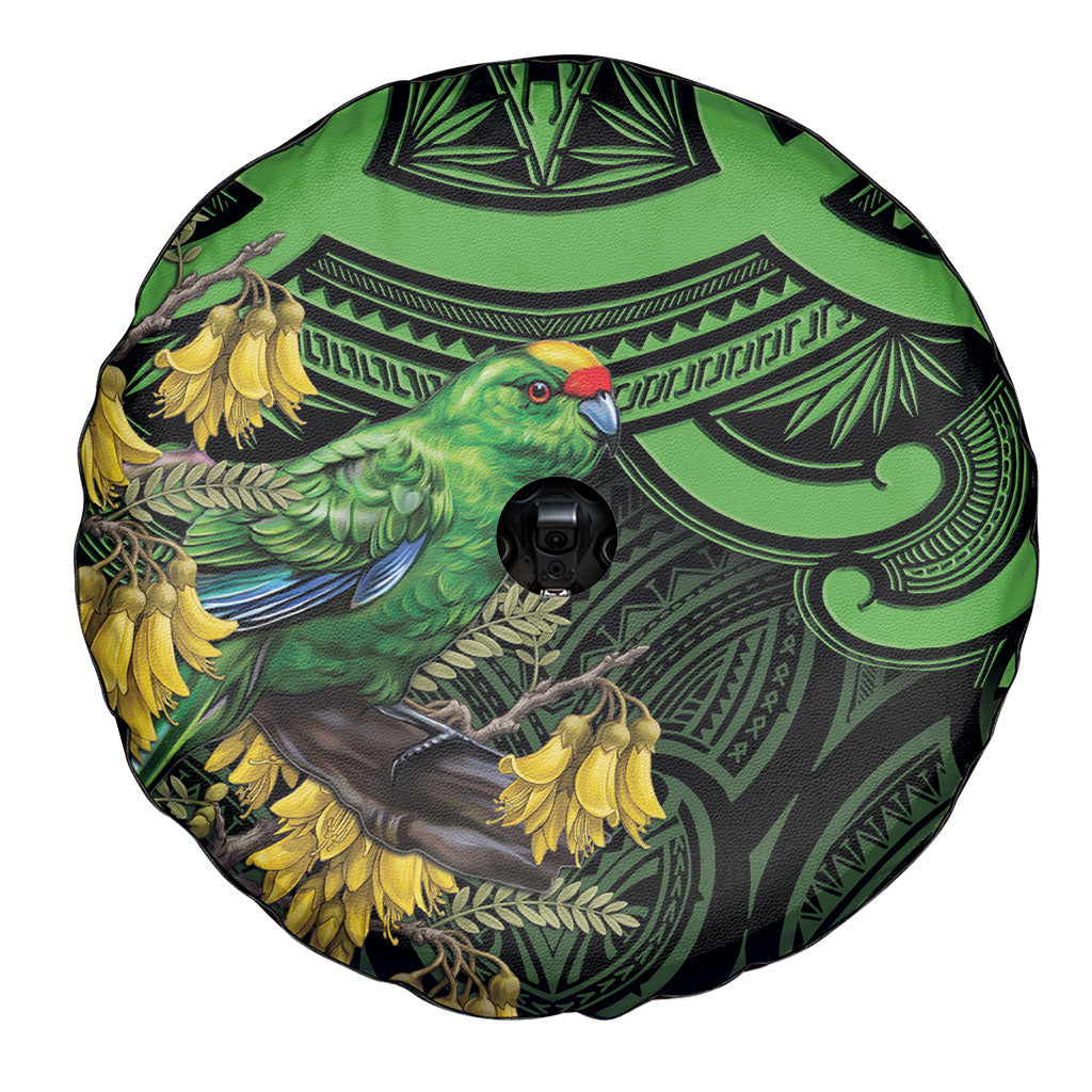 New Zealand Parakeet Bird Spare Tire Cover Maori Kakariki Kowhai Maori Pattern