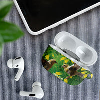 Bellbird New Zealand Personalised AirPods Case Kowhai Flower Maori Pattern