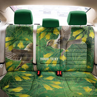 Bellbird New Zealand Personalised Back Car Seat Cover Kowhai Flower Maori Pattern