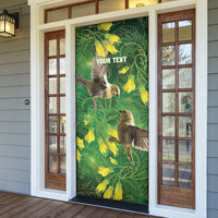 Bellbird New Zealand Personalised Door Cover Kowhai Flower Maori Pattern