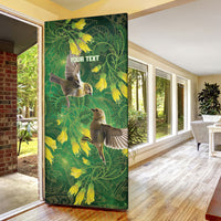 Bellbird New Zealand Personalised Door Cover Kowhai Flower Maori Pattern