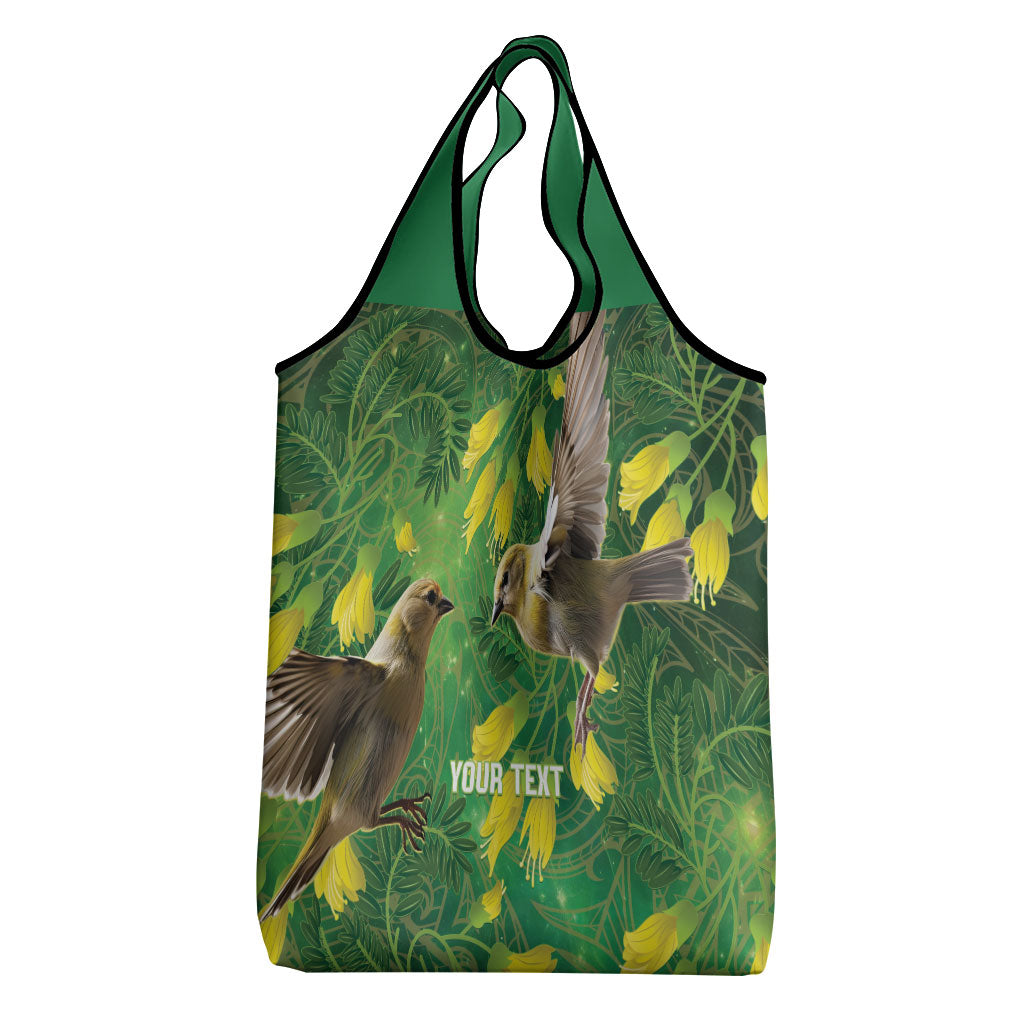 Bellbird New Zealand Personalised Grocery Bag Kowhai Flower Maori Pattern LT22 - Polynesian Pride