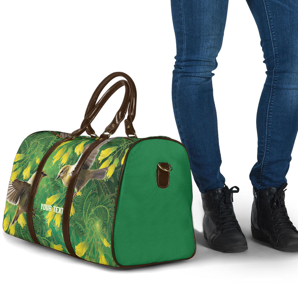 Bellbird New Zealand Personalised Travel Bag Kowhai Flower Maori Pattern