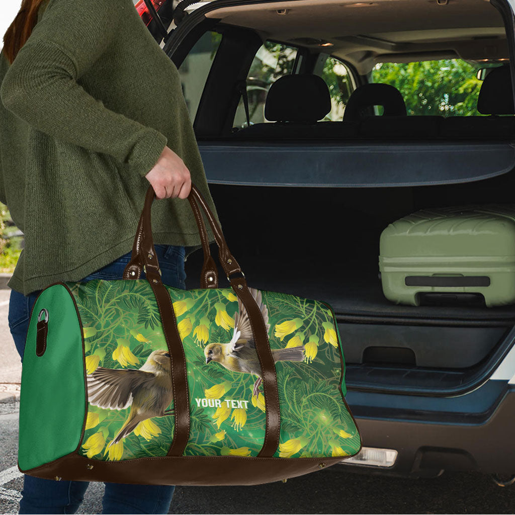 Bellbird New Zealand Personalised Travel Bag Kowhai Flower Maori Pattern