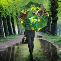 Bellbird New Zealand Personalised Umbrella Kowhai Flower Maori Pattern