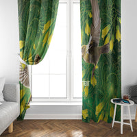 Bellbird New Zealand Personalised Window Curtain Kowhai Flower Maori Pattern