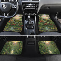 Bellbird New Zealand Personalised Car Mats Korimako Harakeke Flower Native Forest