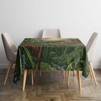 Bellbird New Zealand Personalised Tablecloth Korimako Harakeke Flower Native Forest