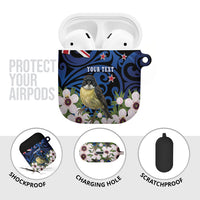 Tomtit New Zealand Personalised AirPods Case Miromiro Manuka Flower Maori Pattern LT22 - Polynesian Pride