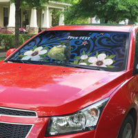 Tomtit New Zealand Personalised Auto Sun Shade Miromiro Manuka Flower Maori Pattern LT22 - Polynesian Pride