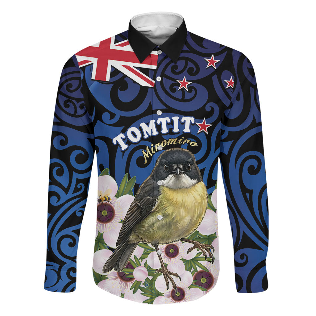 Tomtit New Zealand Personalised Family Matching Puletasi and Hawaiian Shirt Miromiro Manuka Flower Maori Pattern