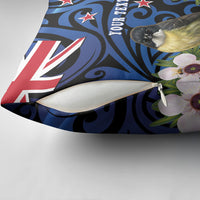 Tomtit New Zealand Personalised Pillow Cover Miromiro Manuka Flower Maori Pattern LT22 - Polynesian Pride