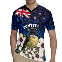 Tomtit New Zealand Personalised Rugby Jersey Miromiro Manuka Flower Maori Pattern LT22 - Polynesian Pride