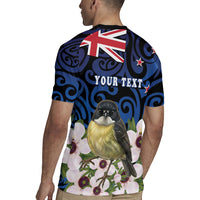 Tomtit New Zealand Personalised Rugby Jersey Miromiro Manuka Flower Maori Pattern LT22 - Polynesian Pride