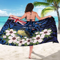 Tomtit New Zealand Personalised Sarong Miromiro Manuka Flower Maori Pattern LT22 - Polynesian Pride