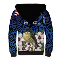 Tomtit New Zealand Personalised Sherpa Hoodie Miromiro Manuka Flower Maori Pattern LT22 - Polynesian Pride
