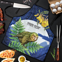 Kakapo New Zealand Personalised Apron Kowhai Flower Silver Fern Maori Pattern