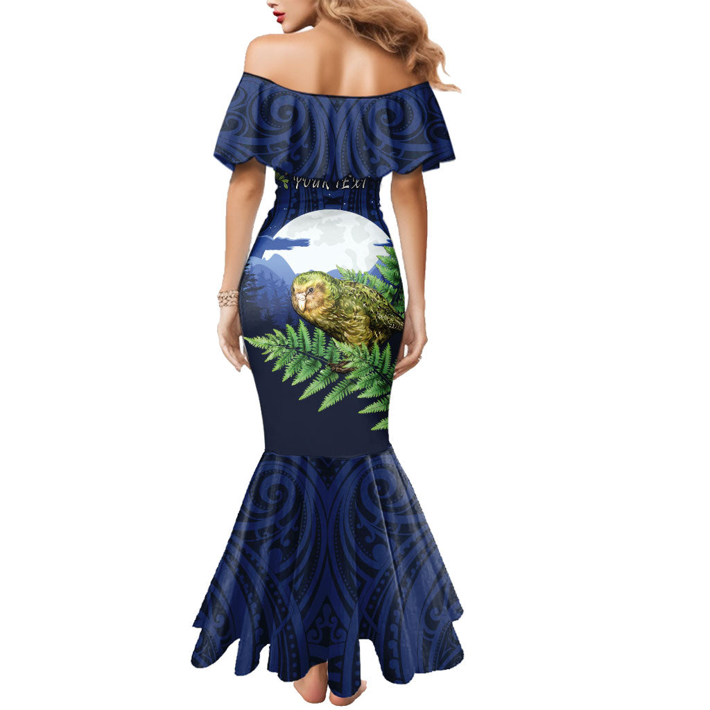 Kakapo New Zealand Personalised Family Matching Mermaid Dress and Hawaiian Shirt Kowhai Flower Silver Fern Maori Pattern LT22 - Polynesian Pride