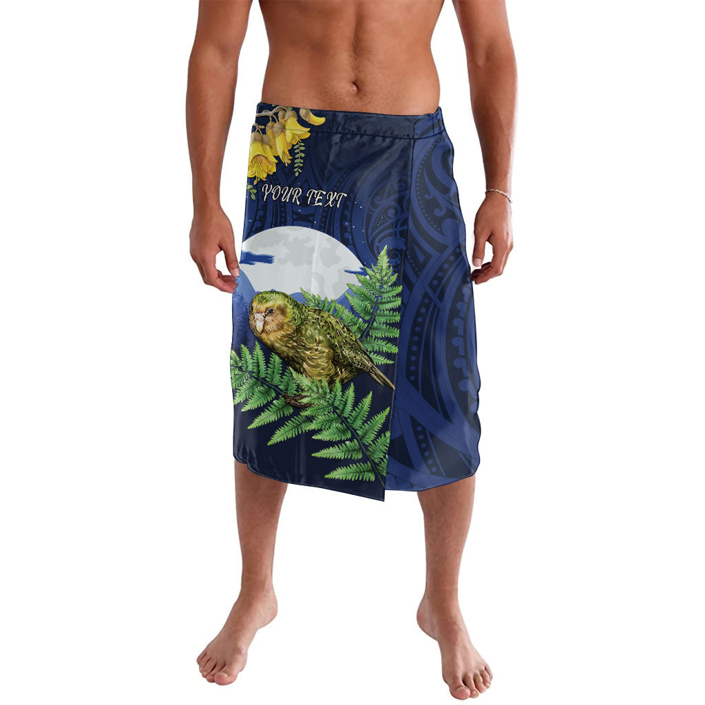 Kakapo New Zealand Personalised Lavalava Kowhai Flower Silver Fern Maori Pattern