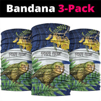 Kakapo New Zealand Personalised Neck Gaiter Kowhai Flower Silver Fern Maori Pattern