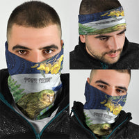 Kakapo New Zealand Personalised Neck Gaiter Kowhai Flower Silver Fern Maori Pattern
